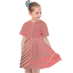 Palms Shadow On Living Coral Kids  Sailor Dress by LoolyElzayat