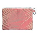 Palms Shadow On Living Coral Canvas Cosmetic Bag (XL) View2