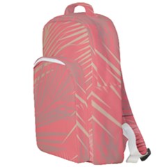 Palms Shadow On Living Coral Double Compartment Backpack