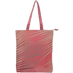 Palms Shadow On Living Coral Double Zip Up Tote Bag by LoolyElzayat