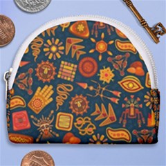 Pattern Background Ethnic Tribal Horseshoe Style Canvas Pouch