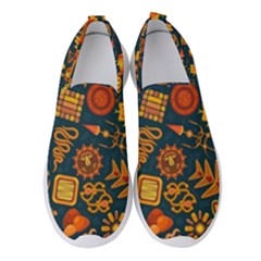 Pattern Background Ethnic Tribal Women s Slip On Sneakers