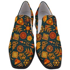 Pattern Background Ethnic Tribal Slip On Heel Loafers