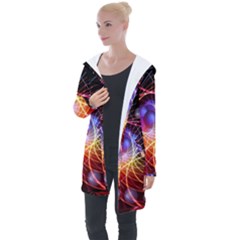 Physics Quantum Physics Particles Longline Hooded Cardigan