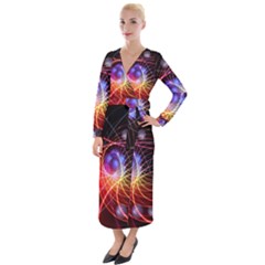 Physics Quantum Physics Particles Velvet Maxi Wrap Dress