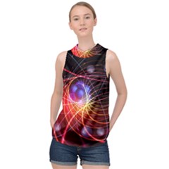 Physics Quantum Physics Particles High Neck Satin Top