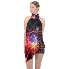 Physics Quantum Physics Particles Halter Asymmetric Satin Top