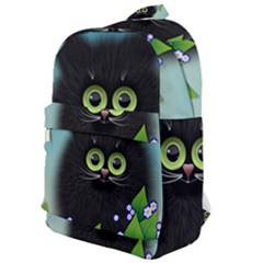 Kitten Black Furry Illustration Classic Backpack by Pakrebo