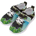 Kitten Black Furry Illustration Kids  Velcro Strap Shoes View2