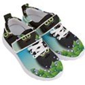 Kitten Black Furry Illustration Kids  Velcro Strap Shoes View3