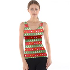 Christmas Papers Red And Green Tank Top