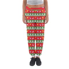 Christmas Papers Red And Green Women s Jogger Sweatpants