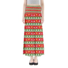 Christmas Papers Red And Green Full Length Maxi Skirt