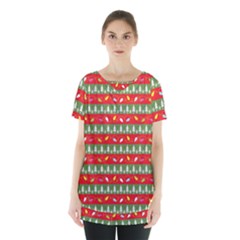 Christmas Papers Red And Green Skirt Hem Sports Top by Pakrebo