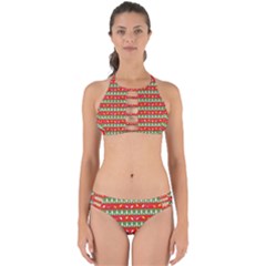 Christmas Papers Red And Green Perfectly Cut Out Bikini Set