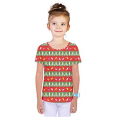 Christmas Papers Red And Green Kids  One Piece Tee