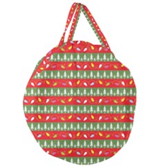 Christmas Papers Red And Green Giant Round Zipper Tote