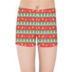 Christmas Papers Red And Green Kids  Sports Shorts