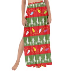 Christmas Papers Red And Green Maxi Chiffon Tie-Up Sarong