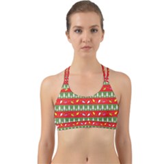 Christmas Papers Red And Green Back Web Sports Bra