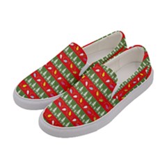 Christmas Papers Red And Green Women s Canvas Slip Ons