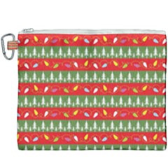 Christmas Papers Red And Green Canvas Cosmetic Bag (XXXL)