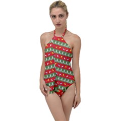 Christmas Papers Red And Green Go with the Flow One Piece Swimsuit