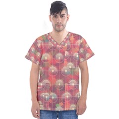 Colorful Background Abstract Men s V-neck Scrub Top