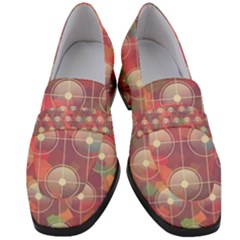 Colorful Background Abstract Women s Chunky Heel Loafers