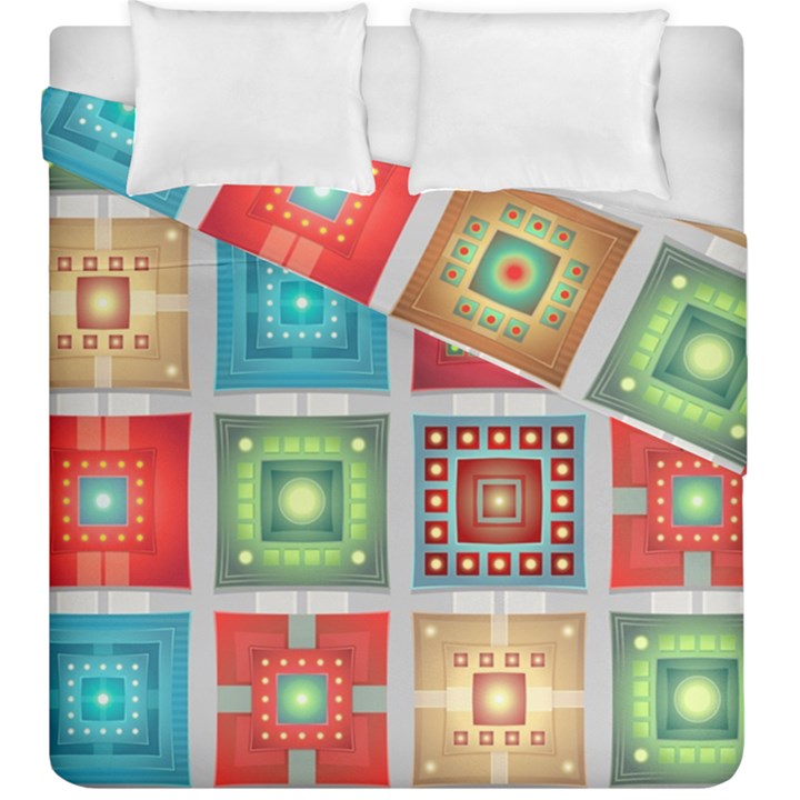 Tiles Pattern Background Colorful Duvet Cover Double Side (King Size)