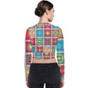 Tiles Pattern Background Colorful Long Sleeve Zip Up Bomber Jacket View2