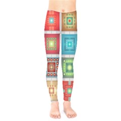 Tiles Pattern Background Colorful Kids  Legging by Pakrebo