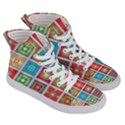 Tiles Pattern Background Colorful Men s Hi-Top Skate Sneakers View3