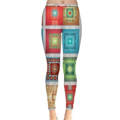 Tiles Pattern Background Colorful Inside Out Leggings by Pakrebo