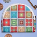 Tiles Pattern Background Colorful Horseshoe Style Canvas Pouch View2