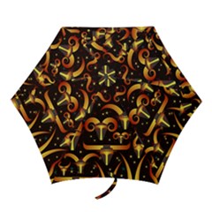 Stylised Horns Black Pattern Mini Folding Umbrellas by Pakrebo