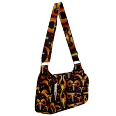 Stylised Horns Black Pattern Post Office Delivery Bag by Pakrebo