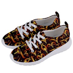 Stylised Horns Black Pattern Women s Lightweight Sports Shoes by Pakrebo