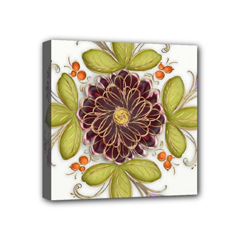 Flowers Decorative Flowers Pattern Mini Canvas 4  X 4  (stretched) by Pakrebo