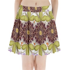 Flowers Decorative Flowers Pattern Pleated Mini Skirt by Pakrebo