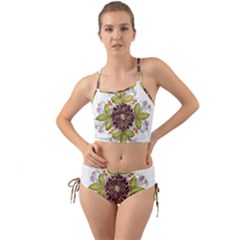 Flowers Decorative Flowers Pattern Mini Tank Bikini Set by Pakrebo