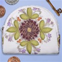 Flowers Decorative Flowers Pattern Horseshoe Style Canvas Pouch View1