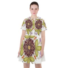 Flowers Decorative Flowers Pattern Sailor Dress