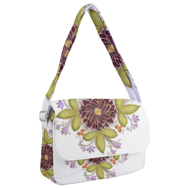 Flowers Decorative Flowers Pattern Courier Bag