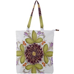 Flowers Decorative Flowers Pattern Double Zip Up Tote Bag