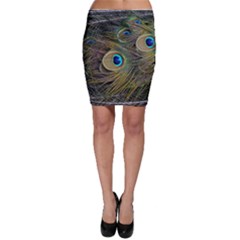 Peacock Tail Feathers Close Up Bodycon Skirt by Pakrebo