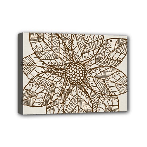 Flower Mandala Christmas Xmas Mini Canvas 7  X 5  (stretched)