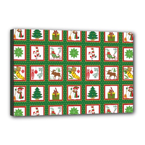 Christmas Paper Christmas Pattern Canvas 18  X 12  (stretched)