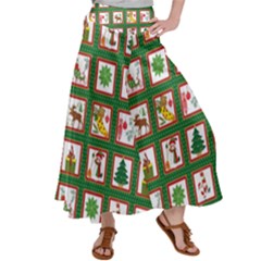 Christmas Paper Christmas Pattern Satin Palazzo Pants