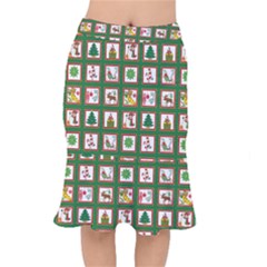 Christmas Paper Christmas Pattern Mermaid Skirt